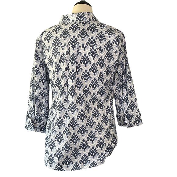 Chico's 0.5 / 6 No Iron Ikat Shirt NWT - Picture 6 of 7
